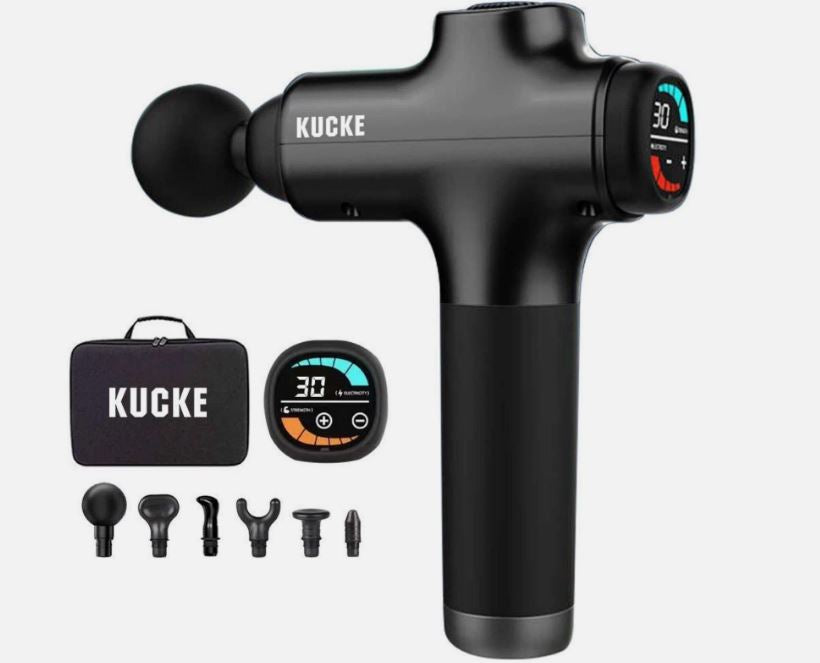 KUCKE Professional Deep Tissue Massage Gun | 6 Interchangeable Heads for Muscle Recovery & Pain Relief