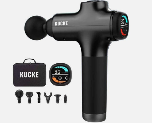 KUCKE Professional Deep Tissue Massage Gun | 6 Interchangeable Heads for Muscle Recovery & Pain Relief