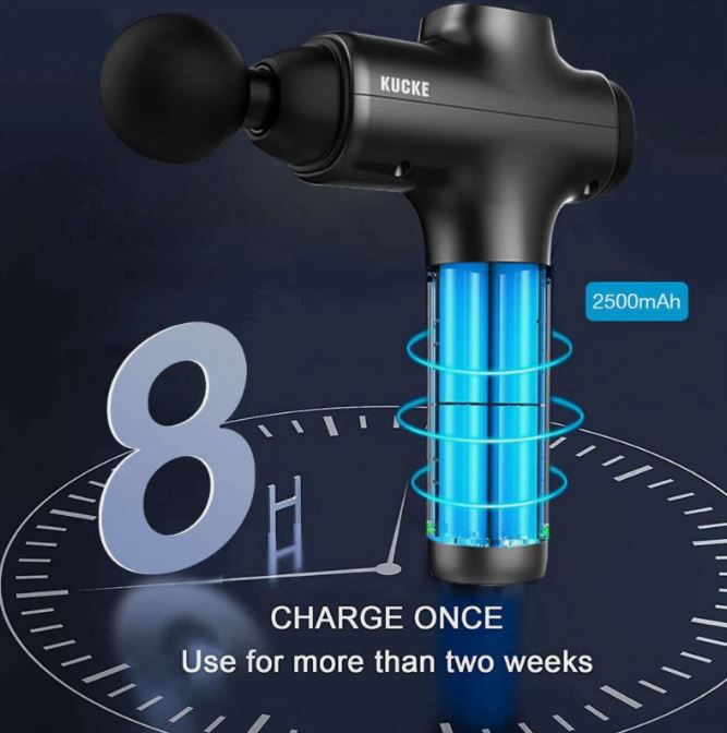 KUCKE Professional Deep Tissue Massage Gun | 6 Interchangeable Heads for Muscle Recovery & Pain Relief
